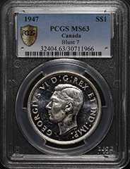 1947 Dollar MS63  (Blunt 7)